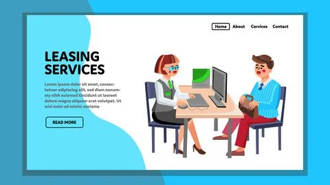 Leasing Services Consultant Advising Client Vector 스톡 일러스트