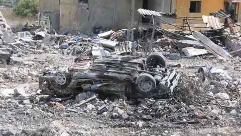 At least four killed and five wounded in Israeli attack in southern Lebanon, SHA Stock Footage 281564182