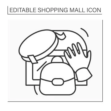 Leather accessories line icon Stock Illustration