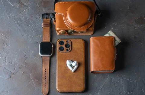 Leather accessories Stock Photos