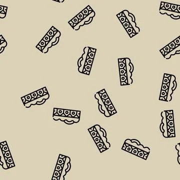 Leather allergen line vector seamless pattern black Stock Illustration