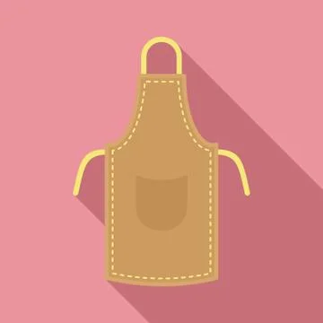 Leather apron icon, flat style Stock Illustration