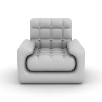 Leather armchair on a white background. 3D image. Stock Illustration