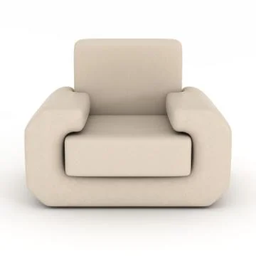 Leather armchair on a white background. 3D image. Stock Illustration