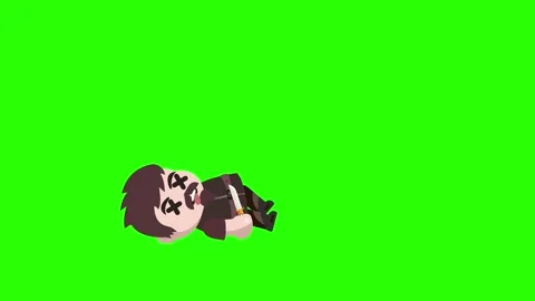 Leather Armor RPG Game Character Death with blood spatter Green Screen Stock Footage 144049095