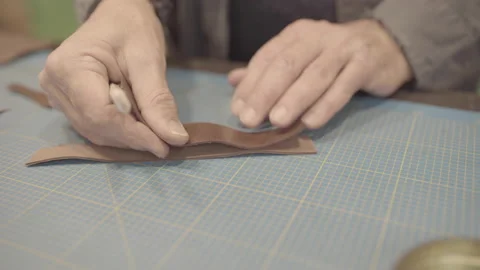Leather Artisan working Stock Footage 144249777