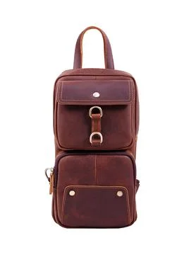 Leather backpack isolated Stock Photos