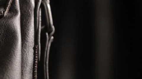 Leather bag on black background Stock-Footage 62686827