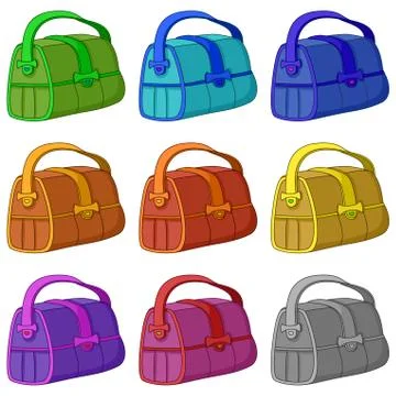 Leather bag, set Stock Illustration