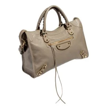 Leather bag on white background Stock Photos