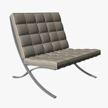 Leather Barcelona Chair 3D Model