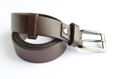 Leather belt isolated on white Stock Photos