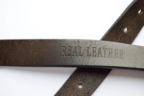 Leather belt on a white background Stock Photos