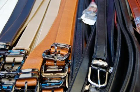 Leather belts Foto stock
