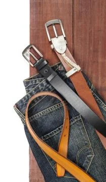 Leather belts Stock Photos