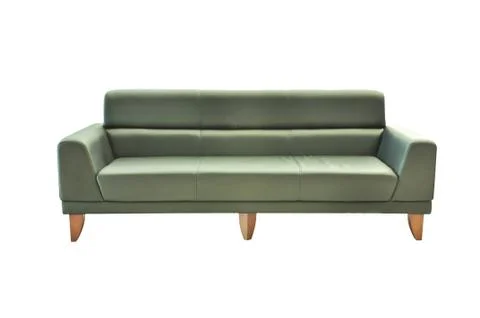 Leather black sofa isolated 스톡 사진
