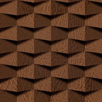 Leather blocks stacked for seamless background, surface brown leather Stock Illustration