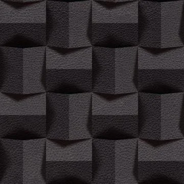Leather blocks stacked for seamless background, surface black leather Stockillustratie