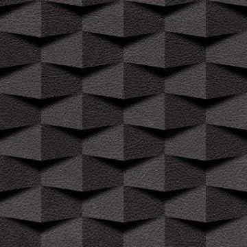Leather blocks stacked for seamless background, surface black leather Stock Illustration