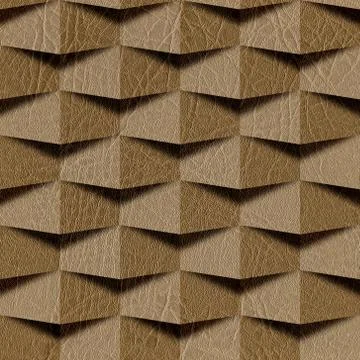 Leather blocks stacked for seamless background, surface beige leather Stock Illustration