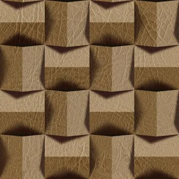 Leather blocks stacked for seamless background, surface beige leather Stock Illustration