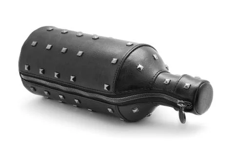 Leather bottle case Stock Photos