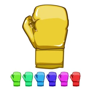 Leather boxing gloves cartoon vector graphic 库存插图