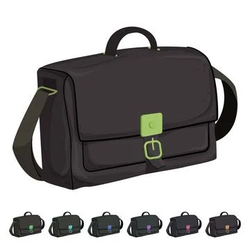 Leather briefcase color icon vector graphic Stock Illustration