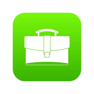 Leather briefcase icon digital green Illustration
