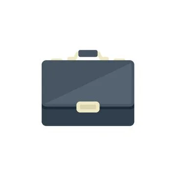 Leather briefcase icon flat vector. Work bag Stock Illustration