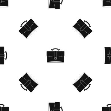 Leather briefcase pattern seamless black 스톡 일러스트