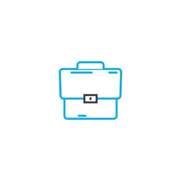 Leather briefcase vector thin line stroke icon. Leather briefcase outline Illustration