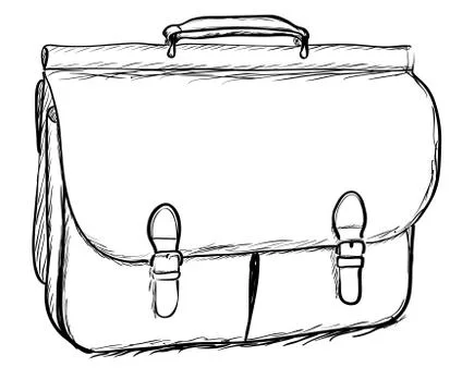 Leather briefcase on white background. EPS8 vector Stock Illustration