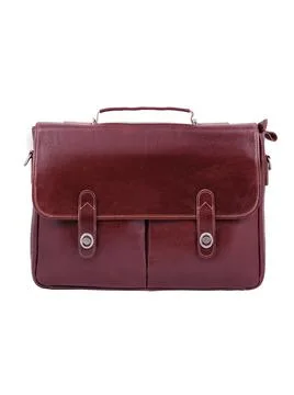 Leather briefcase on white background Stock Photos
