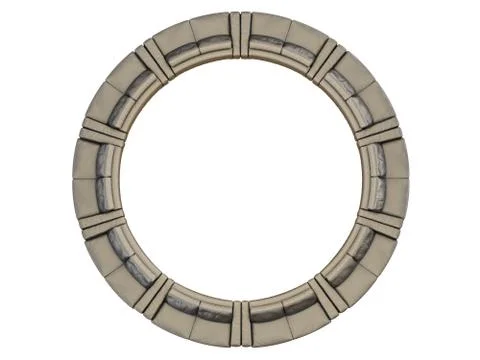 Leather brown sofas arranged in a circle on a white background 库存插图