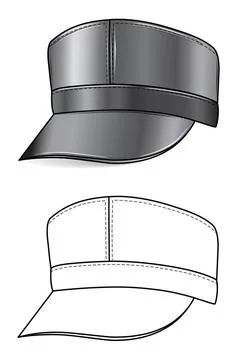 Leather cap Leather grey cap vector illustration isolated on white Copyrig... Stock Photos