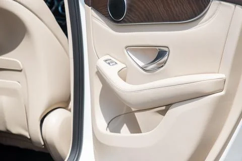 Leather car interior Stock Photos