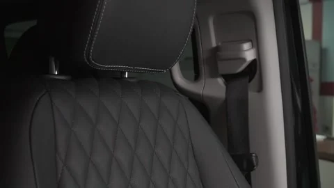 Leather car seat 스톡 동영상 155846196