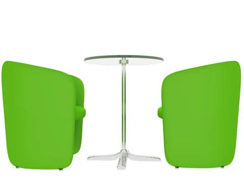 Leather chairs isolated on white Stock Illustration