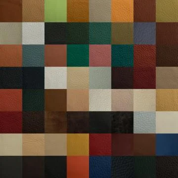 Leather chart with many color samples Stock Illustration