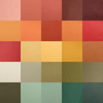 Leather chart with many color samples Stock Illustration