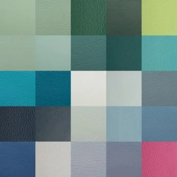 Leather chart with many color samples Stock Illustration