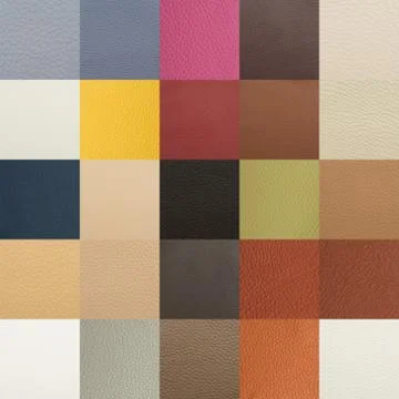 Leather chart with many color samples Stock Illustration
