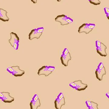 Leather cleaning isometric icon seamless pattern Stock Illustration