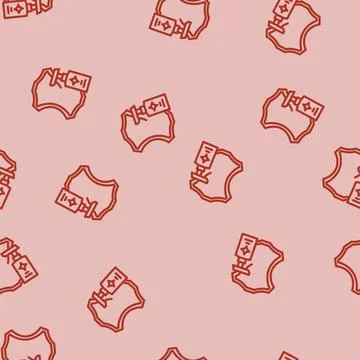 Leather cleaning line vector seamless pattern Stock Illustration