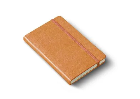 Leather closed notebook isolated on white Stock Photos