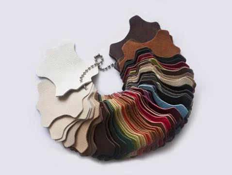 Leather color sampler Stock Photos