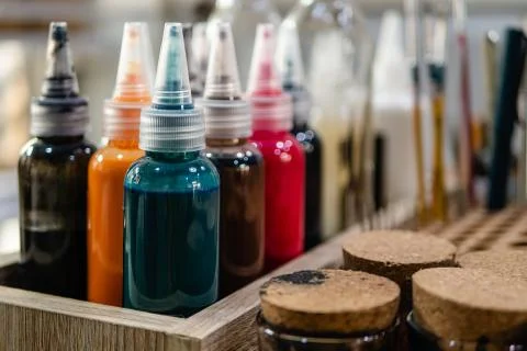 Leather coloring and dye. Stock-Fotos