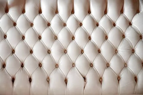 Leather couch pattern texture for design background White Diamond shape le... Stock Photos