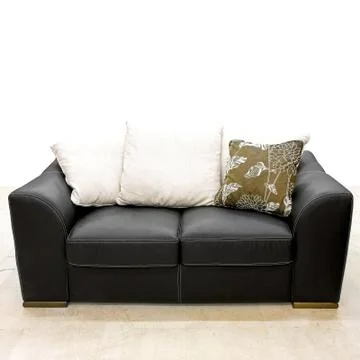 Leather couch sofa Stock Photos